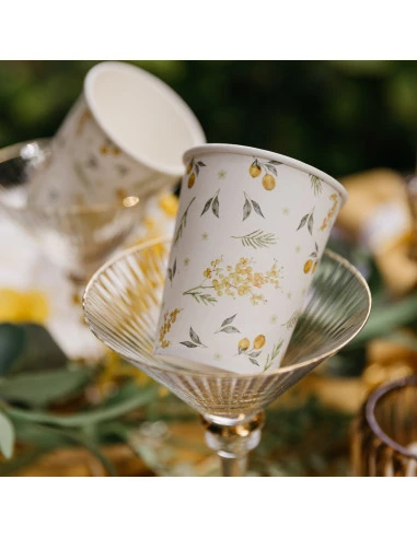 8 Gobelets Mimosa Citrons En Carton 2 8 Gobelets Mimosa Citrons En Carton – Image 2