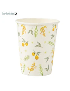 8 Gobelets Mimosa Citrons En Carton