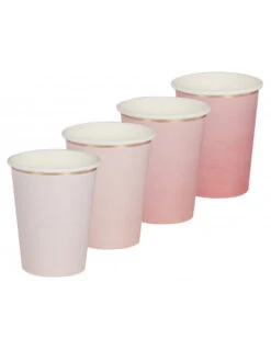 8 Gobelets Ombrés Rose Pastel Liseré Rose Gold -Déco Festive Soldes 8 gobelets ombres rose pastel lisere rose gold 2