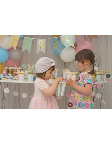 8 Gobelets Rose Pastel Bordure Frise Dorée 4 8 Gobelets Rose Pastel Bordure Frise Dorée – Image 4