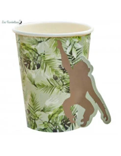 8 Gobelets Singe Animaux De La Jungle