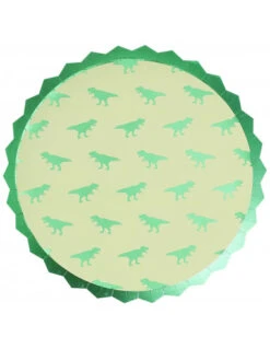 8 Grandes Assiettes Dinosaures Verts