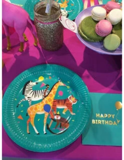8 Grandes Assiettes La Fête Des Animaux De La Jungle -Déco Festive Soldes 8 grandes assiettes la fete des animaux de la jungle 2