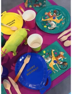 8 Grandes Assiettes La Fête Des Animaux De La Jungle -Déco Festive Soldes 8 grandes assiettes la fete des animaux de la jungle 3