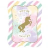 8 Invitations Pastels Licorne Avec Enveloppes