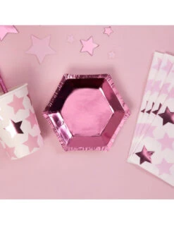 8 Petites Assiettes Canapés Roses