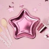 8 Petites Assiettes Etoiles Roses