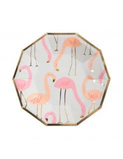 8 Petites Assiettes Flamant Rose Meri Meri