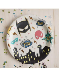 8 Petites Assiettes Super Héros