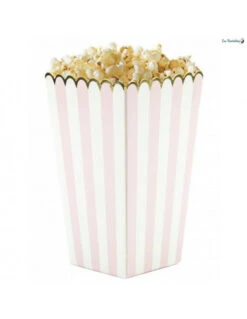 8 Petites Boites à Popcorn Rose Et Or
