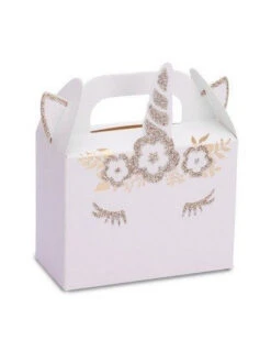 8 Petites Boites Blanches Licornes Dorées