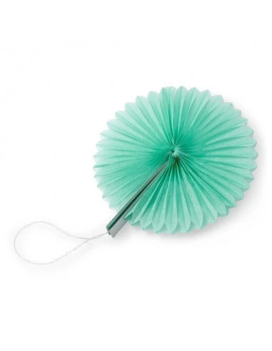 8 Petits Eventails Papier Alvéolé Vert Menthe 10cms 1 8 Petits Eventails Papier Alvéolé Vert Menthe 10cms