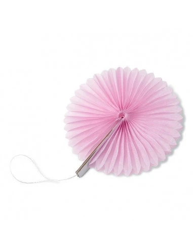 8 Petits Eventails Papier Alvéolés Rose Pastel 10cms 1 8 Petits Eventails Papier Alvéolés Rose Pastel 10cms