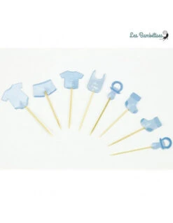 8 Piques Gateaux Baby Shower Garçon