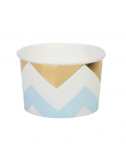 8 Pots Chevrons Bleu Ciel Et Dorés -Déco Festive Soldes 8 pots chevrons bleu ciel et dores 2