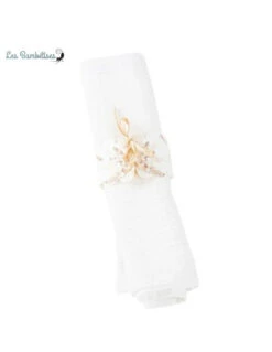 8 Ronds De Serviette Pampas Et Fleurs De Coton