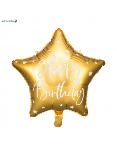 Ballon Étoile Or Happy Birthday En Aluminium 1 Ballon Étoile Or Happy Birthday En Aluminium