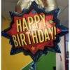 Ballon Etoile Super Héros "Happy Birthday" 81cms