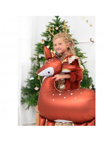 Ballon Faon Noël 80x105cm 2 Ballon Faon Noël 80x105cm – Image 2