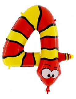 Ballon Géant Chiffre 4 Serpent En Aluminium