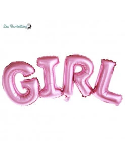 Ballon Girl Rose Pastel Lettre Majuscule