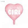 Ballon It's A Girl Coeur Rose En Aluminium