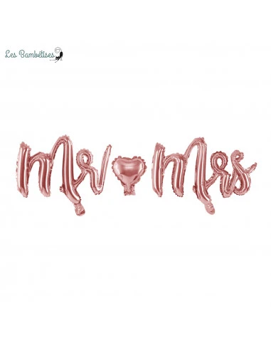 Ballon Lettre Mr & Mrs Rose Gold 1 Ballon Lettre Mr & Mrs Rose Gold