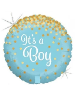 Ballon Métallique Rond Bleu Ciel It's A Boy 46 Cms