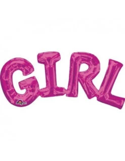 Ballon Métallique Rose Ecriture "Girl" Majuscule