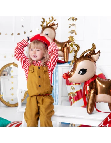 Ballon Renne De Noël 50x62cm En Aluminium 2 Ballon Renne De Noël 50x62cm En Aluminium – Image 2