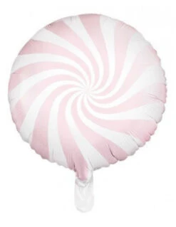 Ballon Sucre D'Orge Rond Rose Pastel En Aluminium
