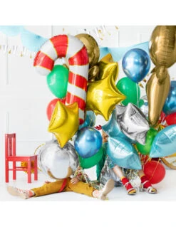 Ballon Sucre D'Orge Rouge Noël 50 X 82 Cm -Déco Festive Soldes ballon sucre d orge rouge noel 50 x 82 cm 2