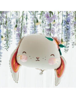 Ballon Tête De Lapin Avec Fleurs 50X45Cm -Déco Festive Soldes ballon tete de lapin avec fleurs 50x45cm 2