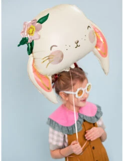 Ballon Tête De Lapin Avec Fleurs 50X45Cm -Déco Festive Soldes ballon tete de lapin avec fleurs 50x45cm 5