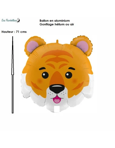 Ballon Tête De Tigre En Aluminium 71 Cms 2 Ballon Tête De Tigre En Aluminium 71 Cms – Image 2