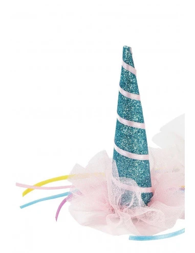 Barrette Chapeau Licorne Bleu Pailleté 1 Barrette Chapeau Licorne Bleu Pailleté