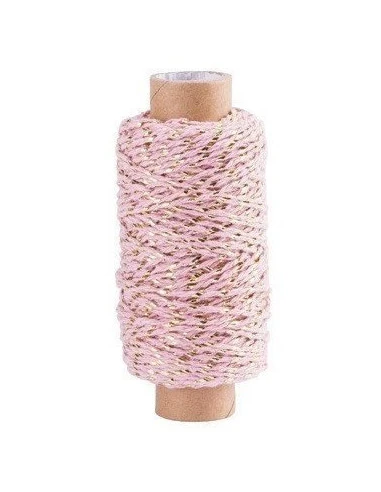 Bobine De Cordelette Bicolore Rose Et Or 50 Mètres – Image 2