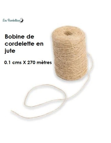 Bobine De Cordelette Jute 0.1cmX270 Mètres 2 Bobine De Cordelette Jute 0.1cmX270 Mètres – Image 2