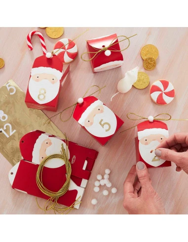 24 Boîtes Calendrier De L'avent Père Noël DIY 1 24 Boîtes Calendrier De L'avent Père Noël DIY