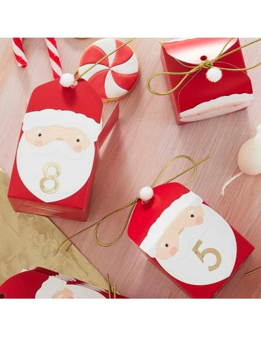 24 Boîtes Calendrier De L'avent Père Noël DIY 2 24 Boîtes Calendrier De L'avent Père Noël DIY – Image 2