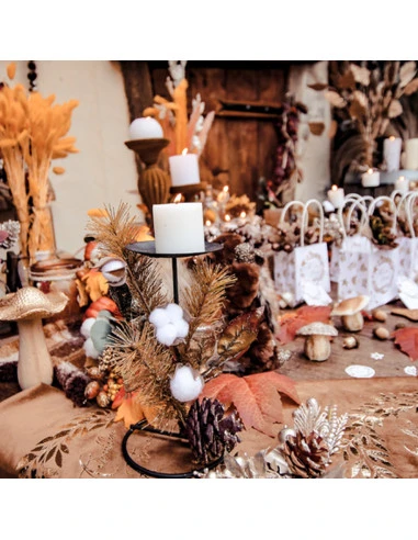 Bougeoir En Métal Feuilles D' Automne 2 Bougeoir En Métal Feuilles D' Automne – Image 2