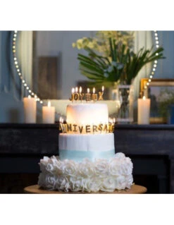 Bougie Message Joyeux Anniversaire Dorée -Déco Festive Soldes bougie message joyeux anniversaire doree 2
