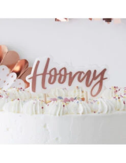 Bougie Rose Gold Ecriture "Hooray" -Déco Festive Soldes bougie rose gold ecriture hooray 2