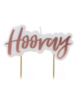 Bougie Rose Gold Ecriture "Hooray"