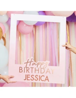 Cadre Photobooth Anniversaire à Personnaliser Rose