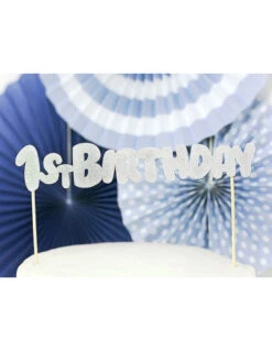 Cake Topper 1st Birthday Argent