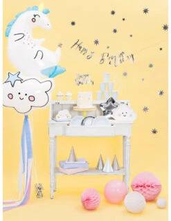 Cake Topper Happy Birthday Argent -Déco Festive Soldes cake topper happy birthday argent 2