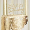 Cake Topper Happy Birthday Doré Brillant