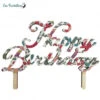 Cake Topper Happy Birthday Liberty Fleurs