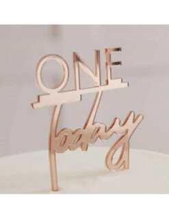 Cake Topper One Today Rose Gold -Déco Festive Soldes cake topper happy birthday rose gold brillant 4